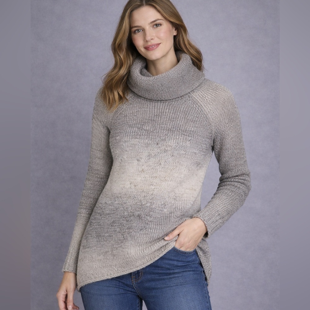 Wilfred Italian Yarn Wool Blend Turtleneck Sweater XXS | Cozy Ombre Knit